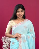 SC3994 - Georgette With Embroidery And Handwork Stone